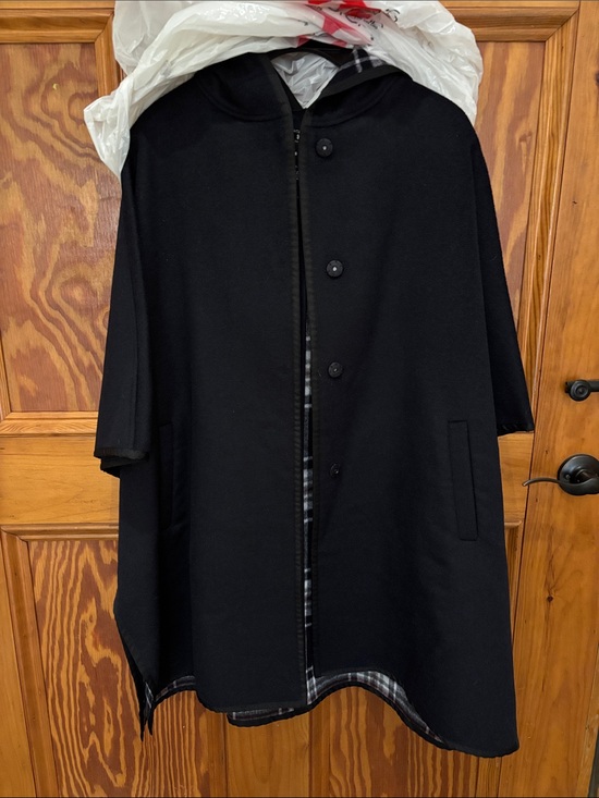 Lucky Brand Jackets & Blazers - Lucky Brand navy Hooded snap closure Cape